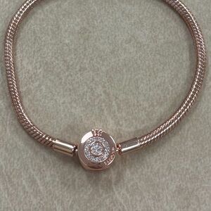 Pandora Rose Gold Bracelet 7 inches with Sparkling Accents new no box